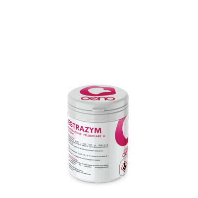 Estrazym - enzima per la macerazione pellicolare a freddo (criomacerazione), l’aggiunta facilita l’estrazione dei precursori aromatici varietali.